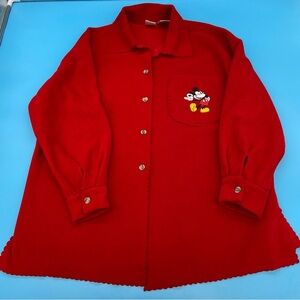 Disney Store Women’s Mickey Fleece Button Up Shacket Jacket Large